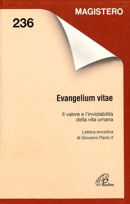 Evangelium vitae. Il valore e l'inviolabilità della vita umana - Giovanni Paolo II - copertina