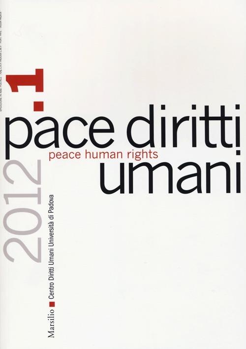 Pace diritti umani-Peace human rights (2012). Vol. 1 - copertina