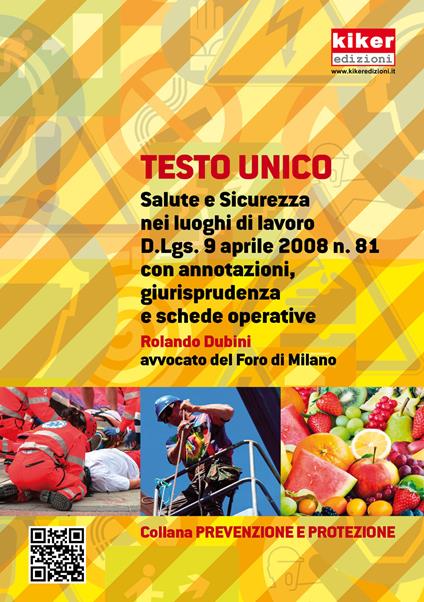 Testo unico salute e sicurezza nei luoghi di lavoro DLgs 81/08 - Rolando Dubini - copertina