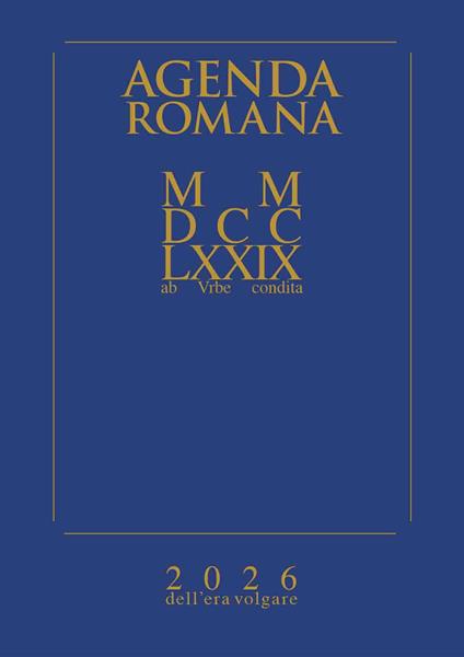 Agenda romana settimanale 2026 - copertina