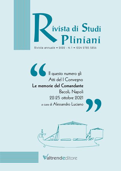 Rivista di Studi Pliniani (2022). Vol. 1 - copertina