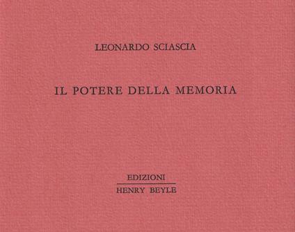 Il potere della memoria - Leonardo Sciascia - copertina