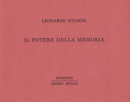 Il potere della memoria - Leonardo Sciascia - copertina