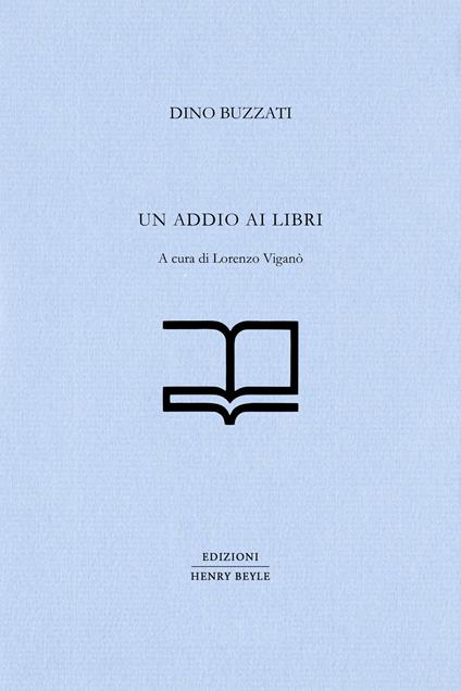 Un addio ai libri - Dino Buzzati - copertina