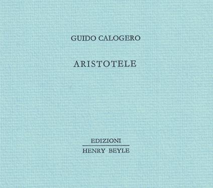 Aristotele - Guido Calogero - copertina