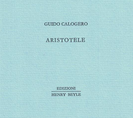 Aristotele - Guido Calogero - copertina