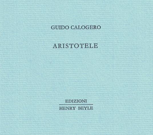 Aristotele - Guido Calogero - copertina