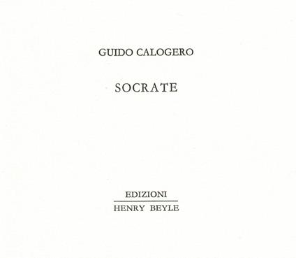 Socrate - Guido Calogero - copertina