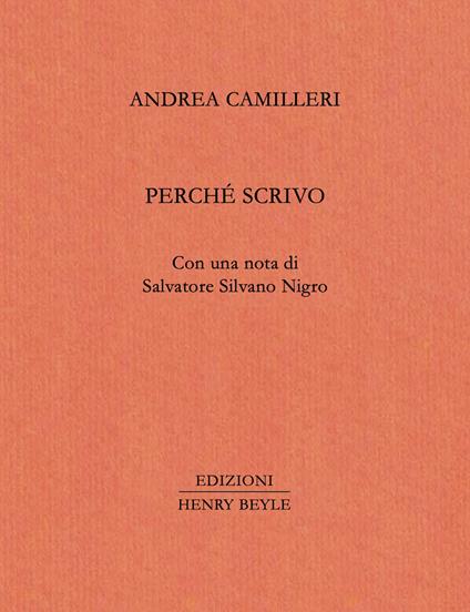 Perché scrivo - Andrea Camilleri - copertina