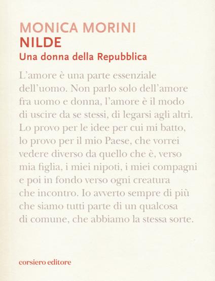 Nilde. Una donna della Repubblica. Monologo teatrale. In scena - Monica Morini - copertina