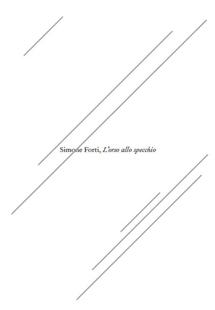 L'orso allo specchio - Simone Forti - copertina