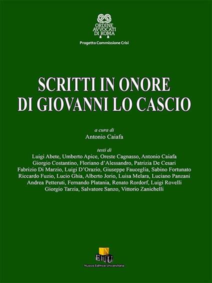 Scritti in onore di Giovanni Lo Cascio - copertina