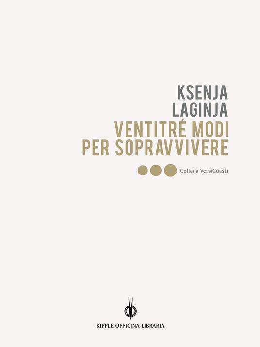 Ventitré modi per sopravvivere - Ksenja Laginja - copertina