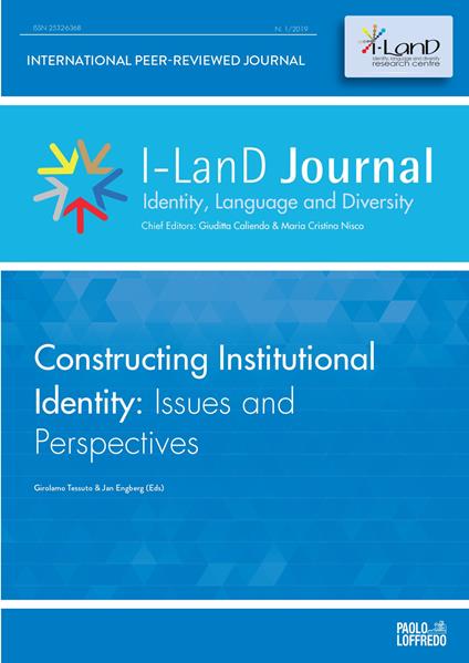 I-LanD Journal. Identity, language and diversity (2019). Vol. 1: Constructing Institutional Identity: Isues and Perspectives. - copertina