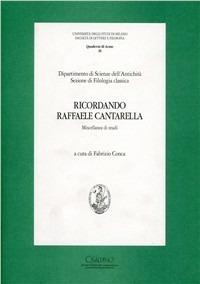 Ricordando Raffaele Cantarella - copertina