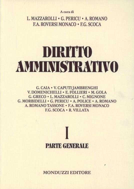 Diritto amministrativo. Vol. 1: Parte generale. - copertina
