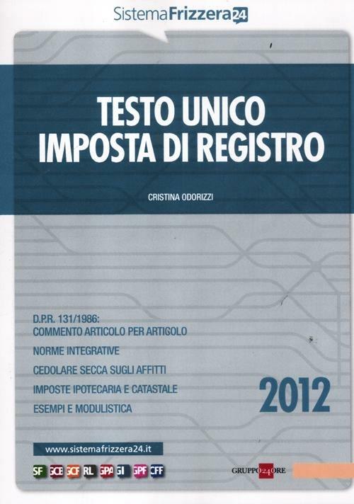 Testo unico imposta di registro - Cristina Odorizzi - copertina