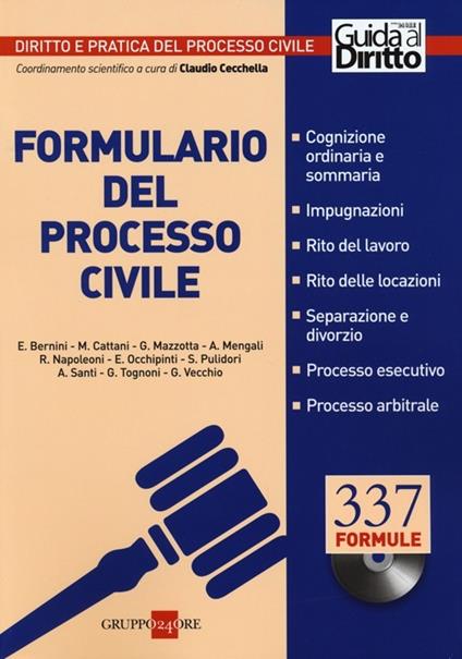 Formulario del processo civile. Con CD-ROM - copertina