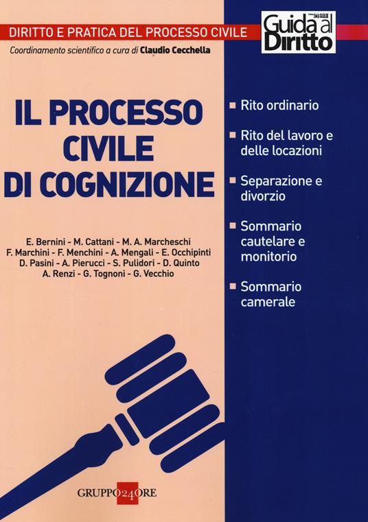 Il processo civile di cognizione - copertina