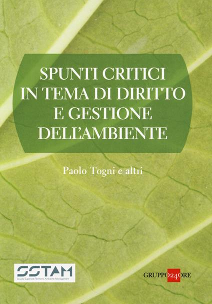 Spunti critici in tema di diritto e gestione dell'ambiente - copertina