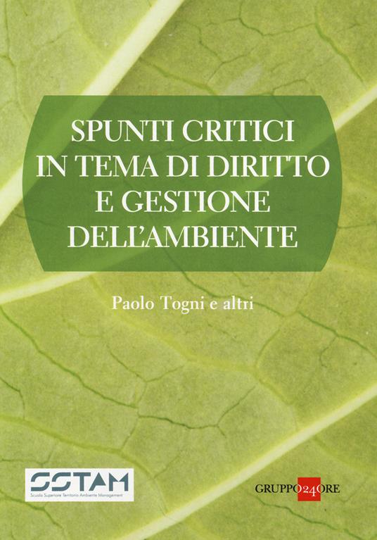 Spunti critici in tema di diritto e gestione dell'ambiente - copertina