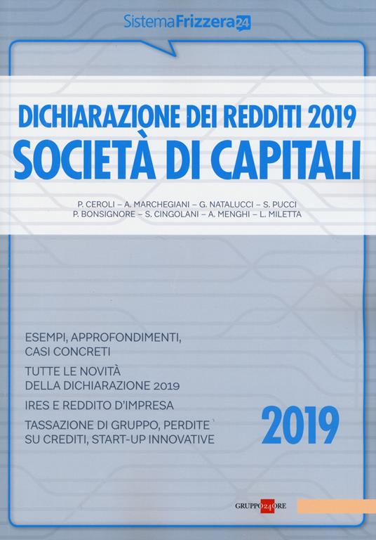 Dichiarazione dei redditi 2019. Società di capitali - copertina