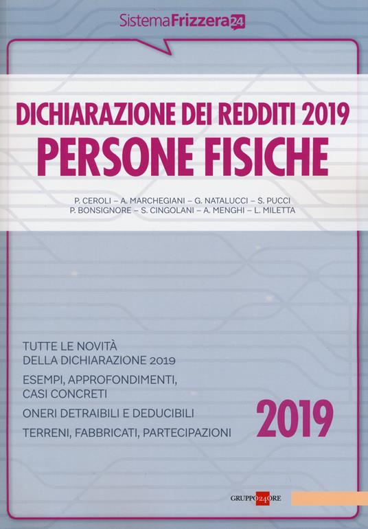 Dichiarazione dei redditi 2019. Persone fisiche - copertina