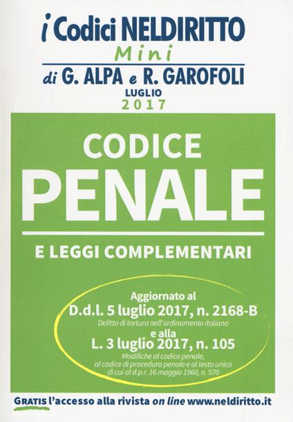 Codice penale e leggi complementari - copertina
