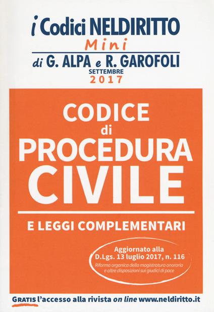 Codice di procedura civile e leggi complementari - copertina