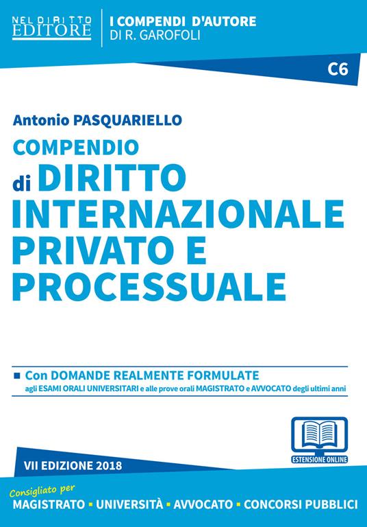 Compendio di diritto internazionale privato e processuale. Con aggiornamento online - Antonio Pasquariello - copertina
