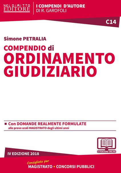Compendio di ordinamento giudiziario - Simone Petralia - copertina