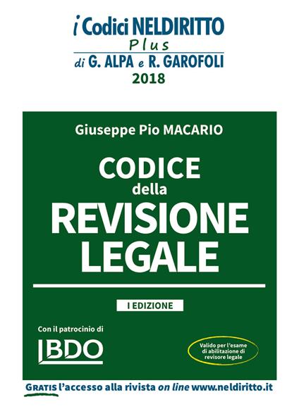 Codice della revisione legale. Con espansione online - Giuseppe Pio Macario - copertina