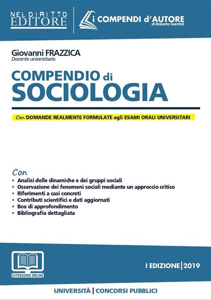 Compendio di sociologia. Con espansione online - Giovanni Frazzica - copertina