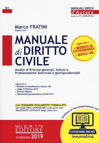 Manuale di diritto civile. Con aggiornamento online - Marco Fratini - copertina