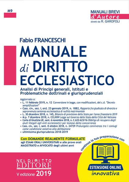 Manuale di diritto ecclesiastico. Con espansione online - Fabio Franceschi - copertina