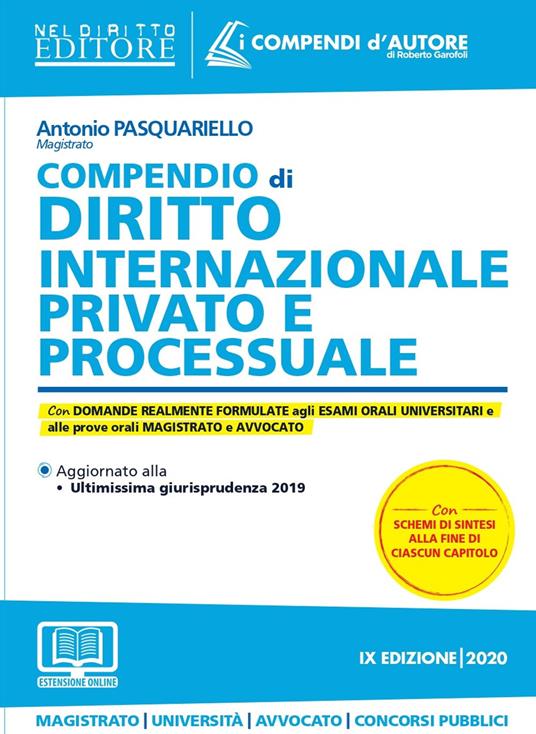 Compendio di diritto internazionale privato e processuale. Con aggiornamento online - Antonio Pasquariello - copertina