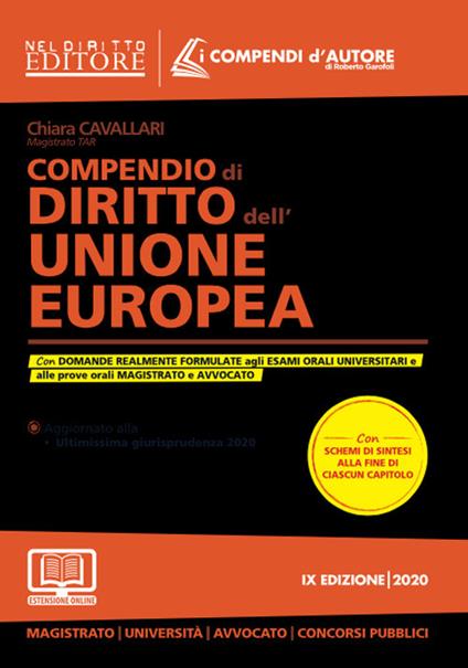 Compendio di diritto dell'Unione Europea. Con espansione online - Chiara Cavallari - copertina
