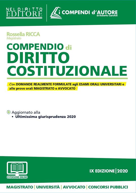 Compendio di diritto costituzionale - Rossella Ricca - copertina