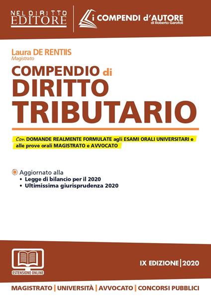 Compendio di diritto tributario. Con espansione online - Laura De Rentiis - copertina