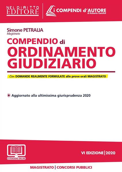 Compendio di ordinamento giudiziario. Con espansione online - Simone Petralia - copertina