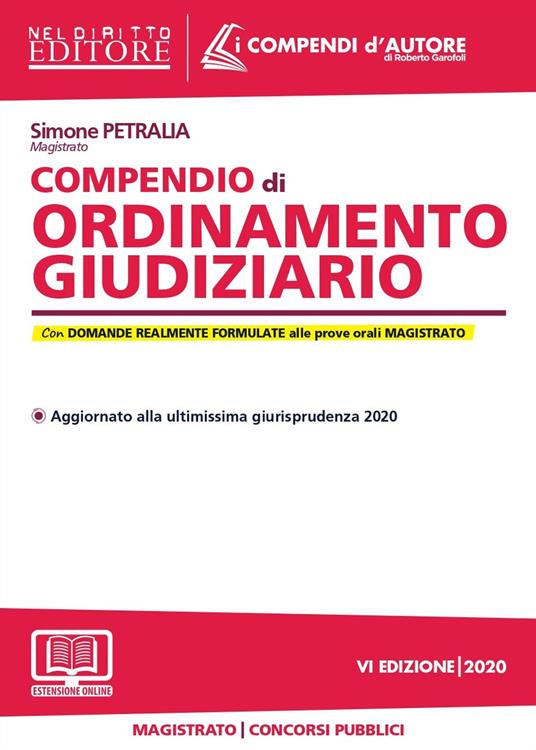 Compendio di ordinamento giudiziario. Con espansione online - Simone Petralia - copertina