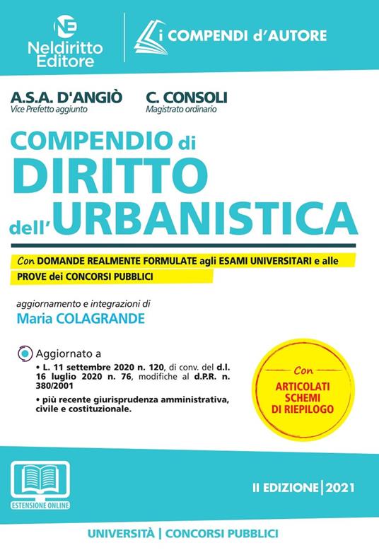 Compendio di diritto dell'urbanistica. Nuova ediz. - Cristina Consoli,Adriana S. A. D'Angiò - copertina