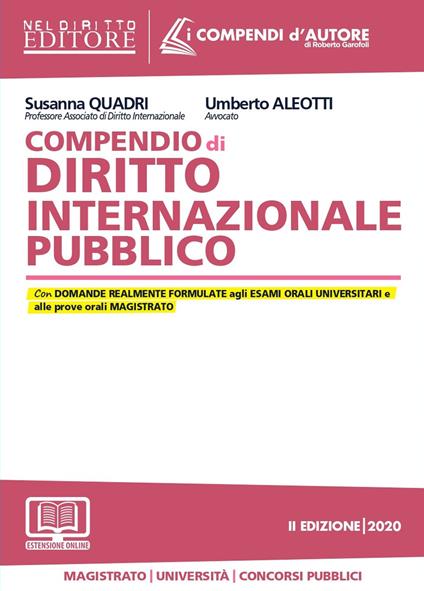 Compendio di diritto internazionale pubblico. Con aggiornamento online - Susanna Quadri,Umberto Aleotti - copertina