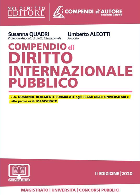 Compendio di diritto internazionale pubblico. Con aggiornamento online - Susanna Quadri,Umberto Aleotti - copertina