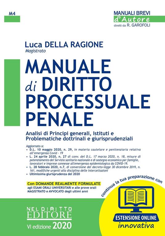 Manuale di diritto processuale penale. Con Contenuto digitale per accesso online - Luca Della Ragione - copertina