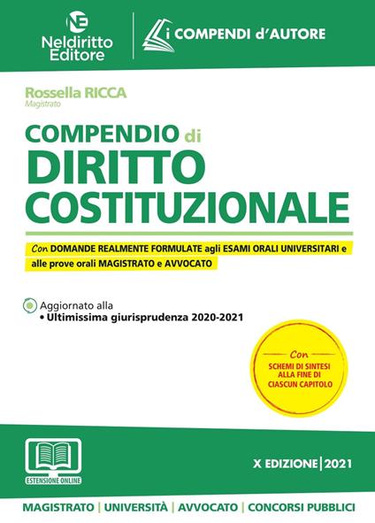 Compendio di diritto costituzionale - Rossella Ricca - copertina