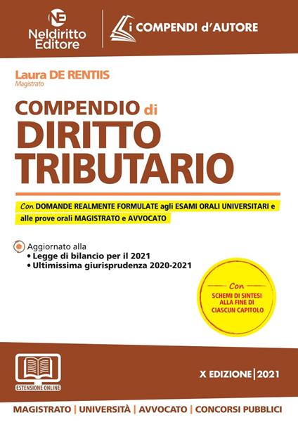 Compendio di diritto tributario. Nuova ediz. - Laura De Rentiis - copertina