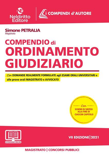 Compendio di ordinamento giudiziario. Nuova ediz. Con Contenuto digitale per accesso on line - Simone Petralia - copertina