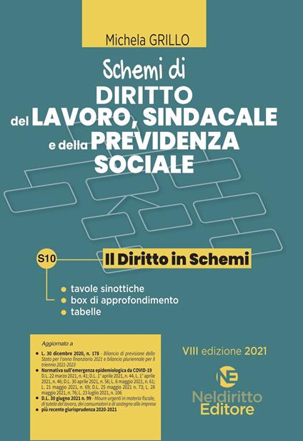 Schemi di diritto del lavoro, sindacale e della previdenza sociale - Michela Grillo - copertina