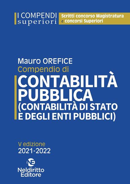 Compendio di contabilità pubblica (contabilità di Stato e degli enti pubblici) - Mauro Orefice - copertina